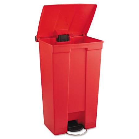 Rubbermaid Commercial 23 gal Rectangular Trash Can, Red, Top Door, Plastic FG614600RED